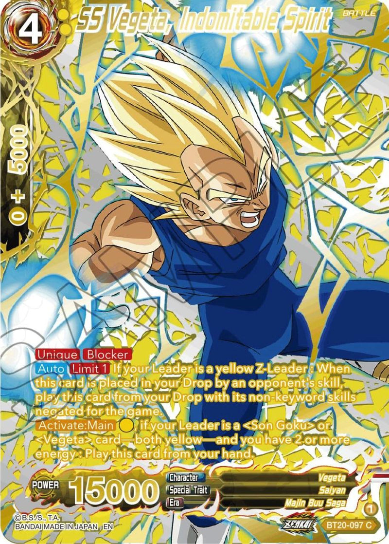 SS Vegeta, Indomitable Spirit (Gold-Stamped) (BT20-097) [Power Absorbed] - POKÉ JEUX