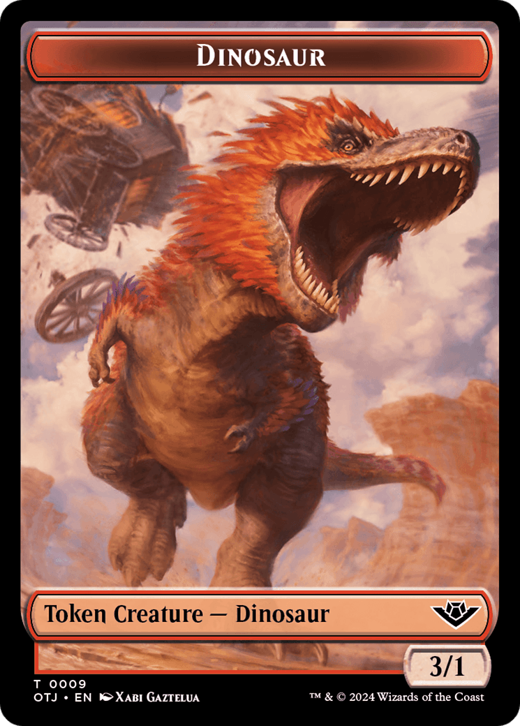 Treasure // Dinosaur Double-Sided Token [Outlaws of Thunder Junction Tokens] - POKÉ JEUX