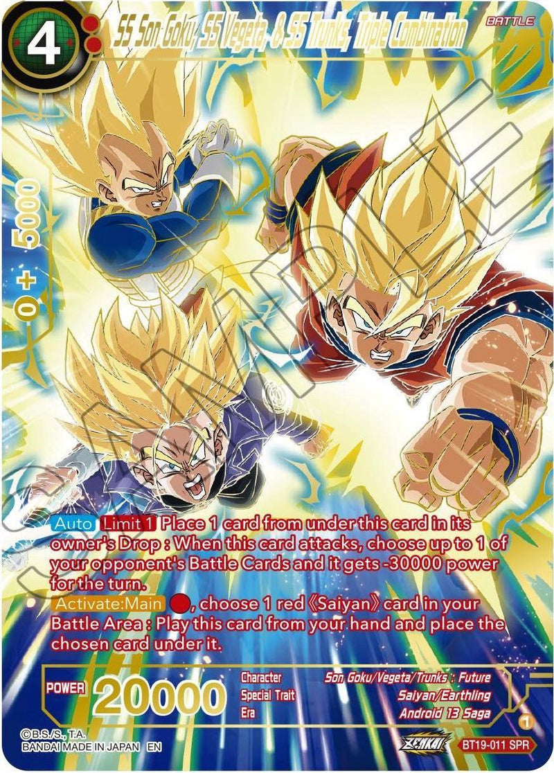 SS Son Goku, SS Vegeta, & SS Trunks, Triple Combination (SPR) (BT19-011) [Fighter's Ambition] - POKÉ JEUX