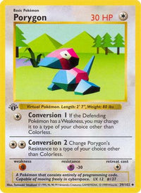 Porygon (39/102) (Shadowless) [Base Set 1st Edition]