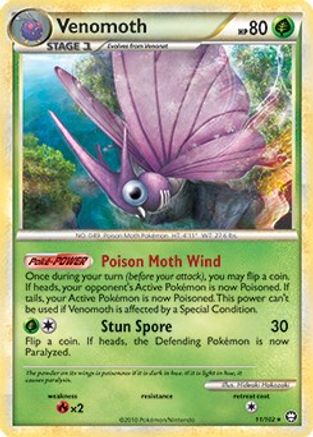 Venomoth (11/102) (Theme Deck Exclusive) [HeartGold & SoulSilver: Triumphant]