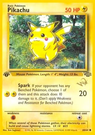 Pikachu (60/64) (W Stamped Promo) [Jungle 1st Edition]