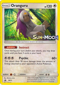 Oranguru (SM13) (Staff Prerelease Promo) [Sun & Moon: Black Star Promos]