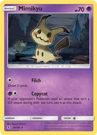 Mimikyu (58/145) (Theme Deck Exclusive) [Sun & Moon: Guardians Rising]