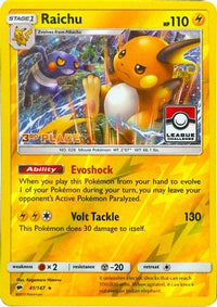 Raichu (41/147) (League Promo 3rd Place) [Sun & Moon: Burning Shadows]