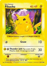 Pikachu (58/102) (Red Cheeks Misprint) [Base Set 1st Edition]