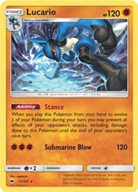 Lucario (71/147) (Theme Deck Exclusive) [Sun & Moon: Burning Shadows]