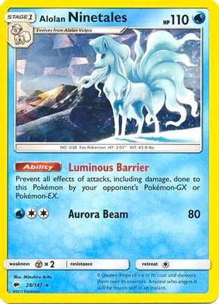 Alolan Ninetales (28/147) (Cracked Ice Holo) (Theme Deck Exclusive) [Sun & Moon: Burning Shadows]