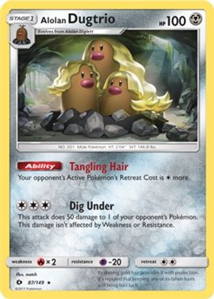 Alolan Dugtrio (87/149) (Cosmos Holo) (Blister Exclusive) [Sun & Moon: Base Set]