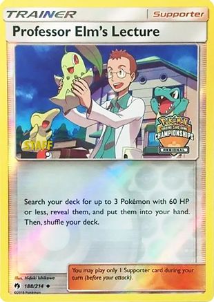 Professor Elm's Lecture (188/214) (Regional Championship Promo Staff) [Sun & Moon: Lost Thunder]