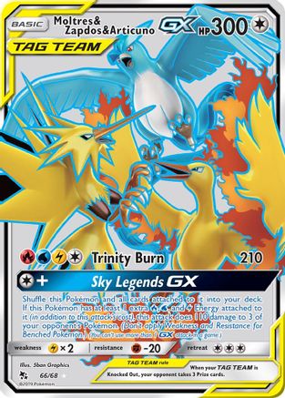 Moltres & Zapdos & Articuno GX (66/68) [Sun & Moon: Hidden Fates]