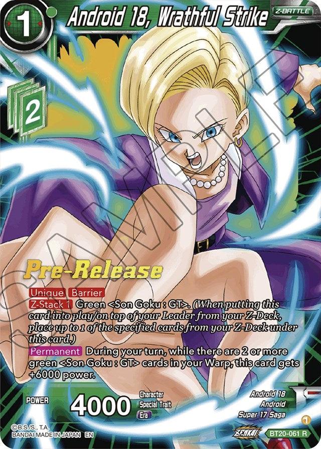 Android 18, Wrathful Strike (BT20-061) [Power Absorbed Prerelease Promos] - POKÉ JEUX