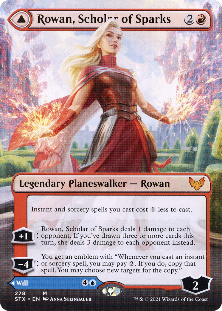 Rowan, Scholar of Sparks // Will, Scholar of Frost (Borderless) [Strixhaven: School of Mages]