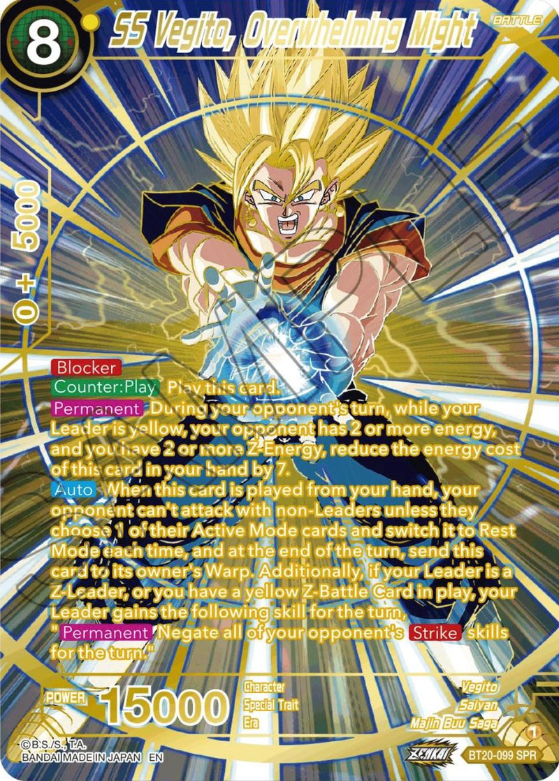 SS Vegito, Overwhelming Might (SPR) (BT20-099) [Power Absorbed] - POKÉ JEUX