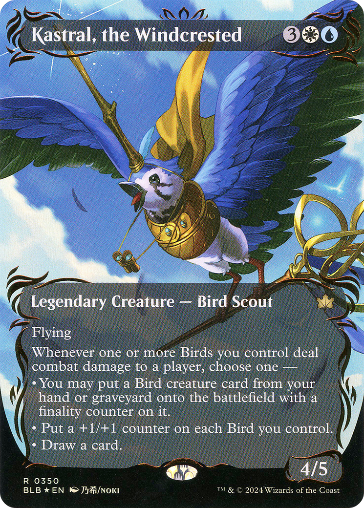 Kastral, the Windcrested (Borderless) (Raised Foil) [Bloomburrow]