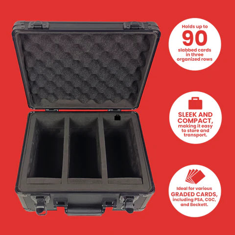 3-ROW ALUMINIUM CASE FOR 90 SLABS WITH KEY SYSTEM BLACK - EVORETRO