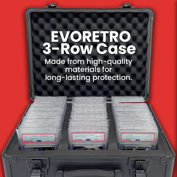 3-ROW ALUMINIUM CASE FOR 90 SLABS WITH KEY SYSTEM BLACK - EVORETRO