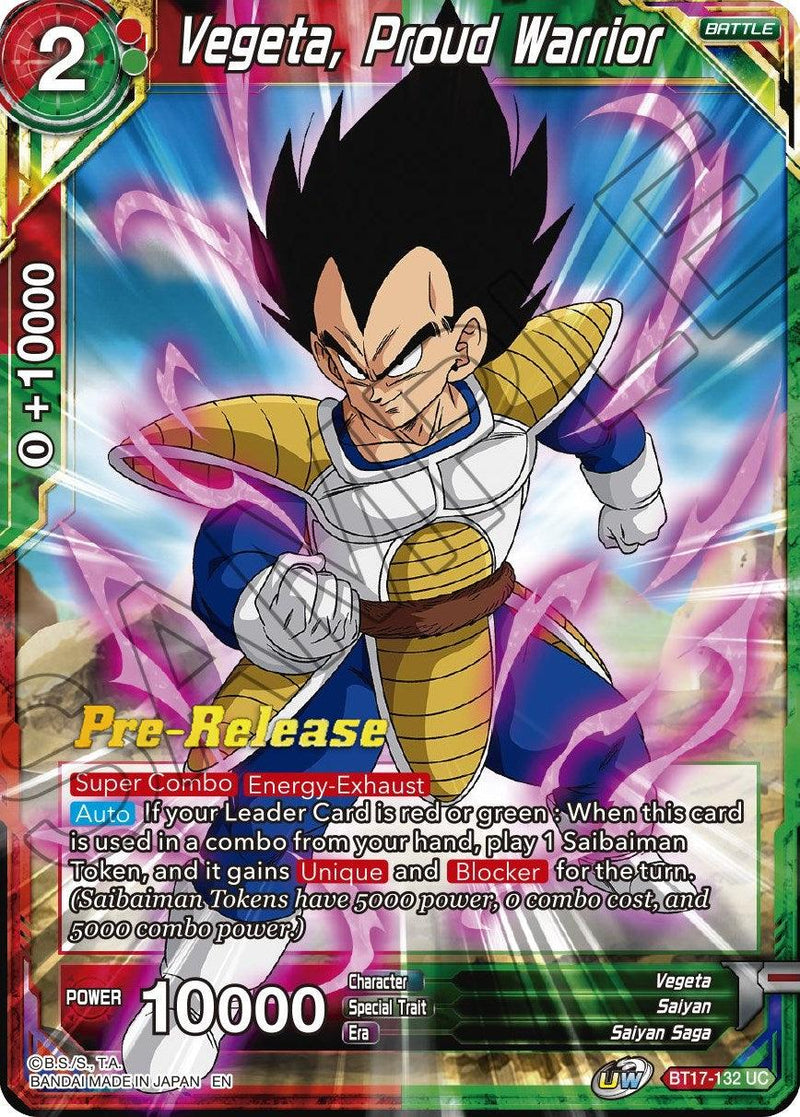 Vegeta, Proud Warrior (BT17-132) [Ultimate Squad Prerelease Promos] - POKÉ JEUX