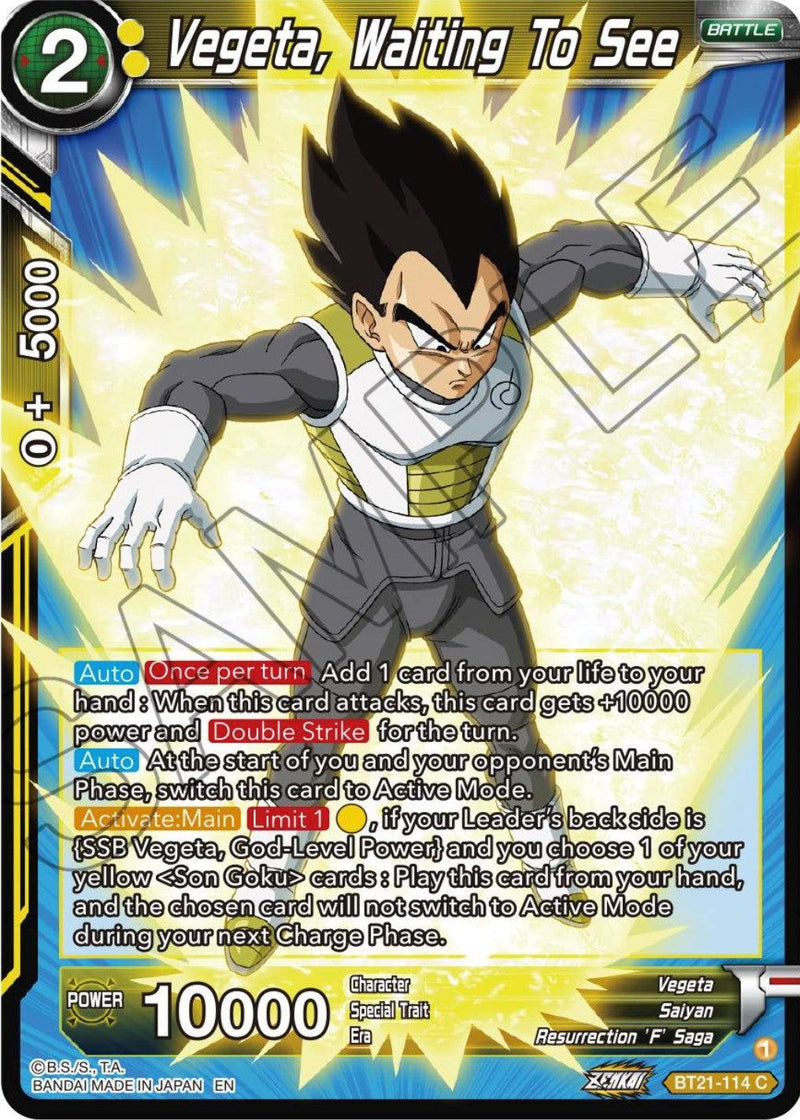 Vegeta, Waiting To See (BT21-114) [Wild Resurgence] - POKÉ JEUX