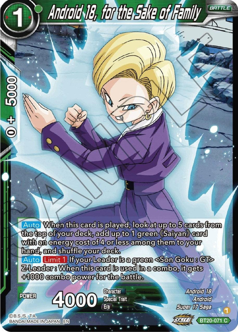 Android 18, for the Sake of Family (BT20-071) [Power Absorbed] - POKÉ JEUX