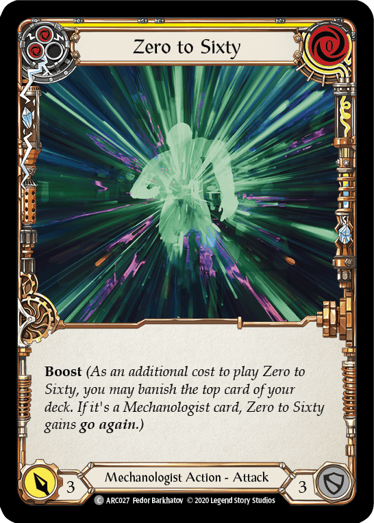 Zero to Sixty (Yellow) [U-ARC027] (Arcane Rising Unlimited) Unlimited Rainbow Foil - POKÉ JEUX