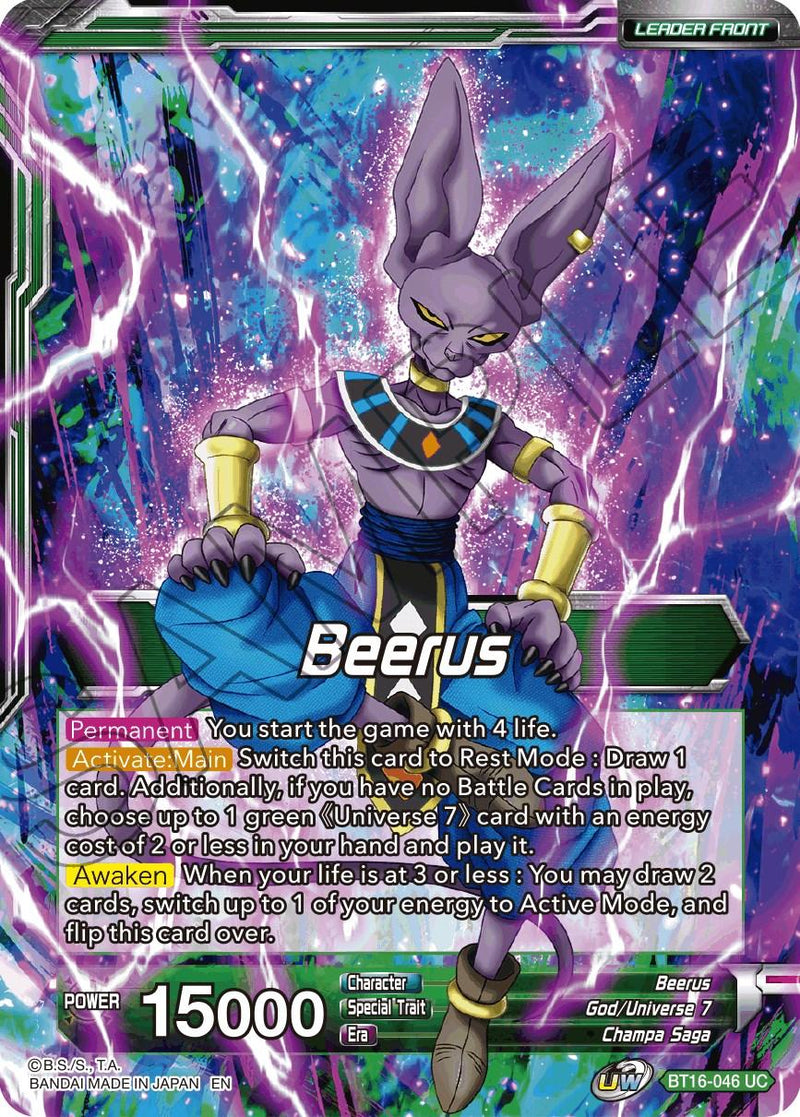 Beerus // Beerus, Victory at All Costs (BT16-046) [Realm of the Gods Prerelease Promos] - POKÉ JEUX