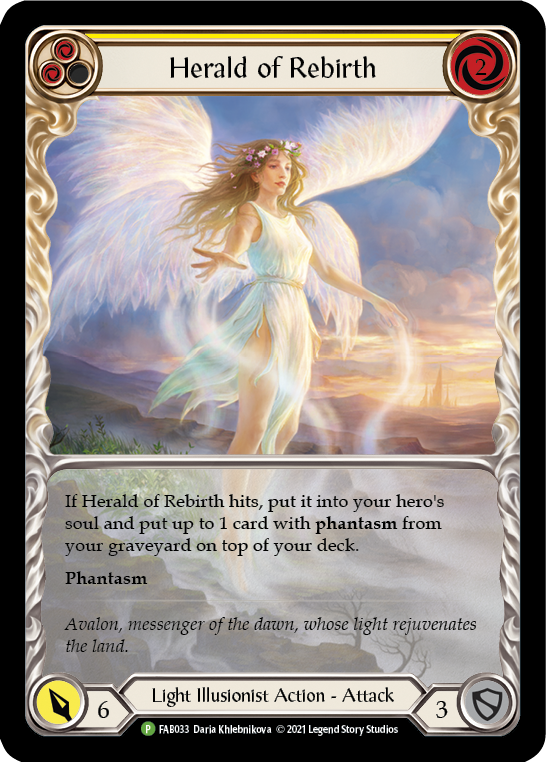 Herald of Rebirth (Yellow) [FAB033] (Promo)  Rainbow Foil