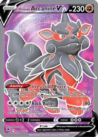 Hisuian Arcanine V (179/195) [Sword & Shield: Silver Tempest]