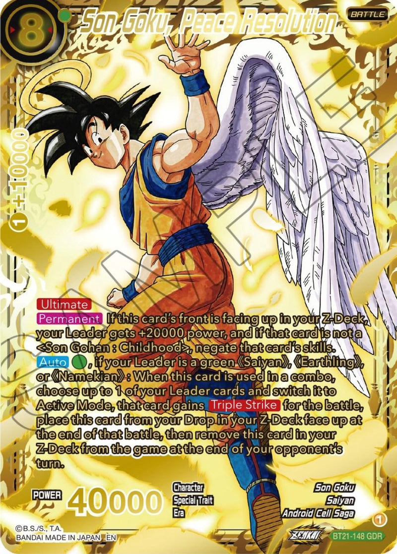 Son Goku, Peace Resolution (God Rare) (BT21-148) [Wild Resurgence] - POKÉ JEUX