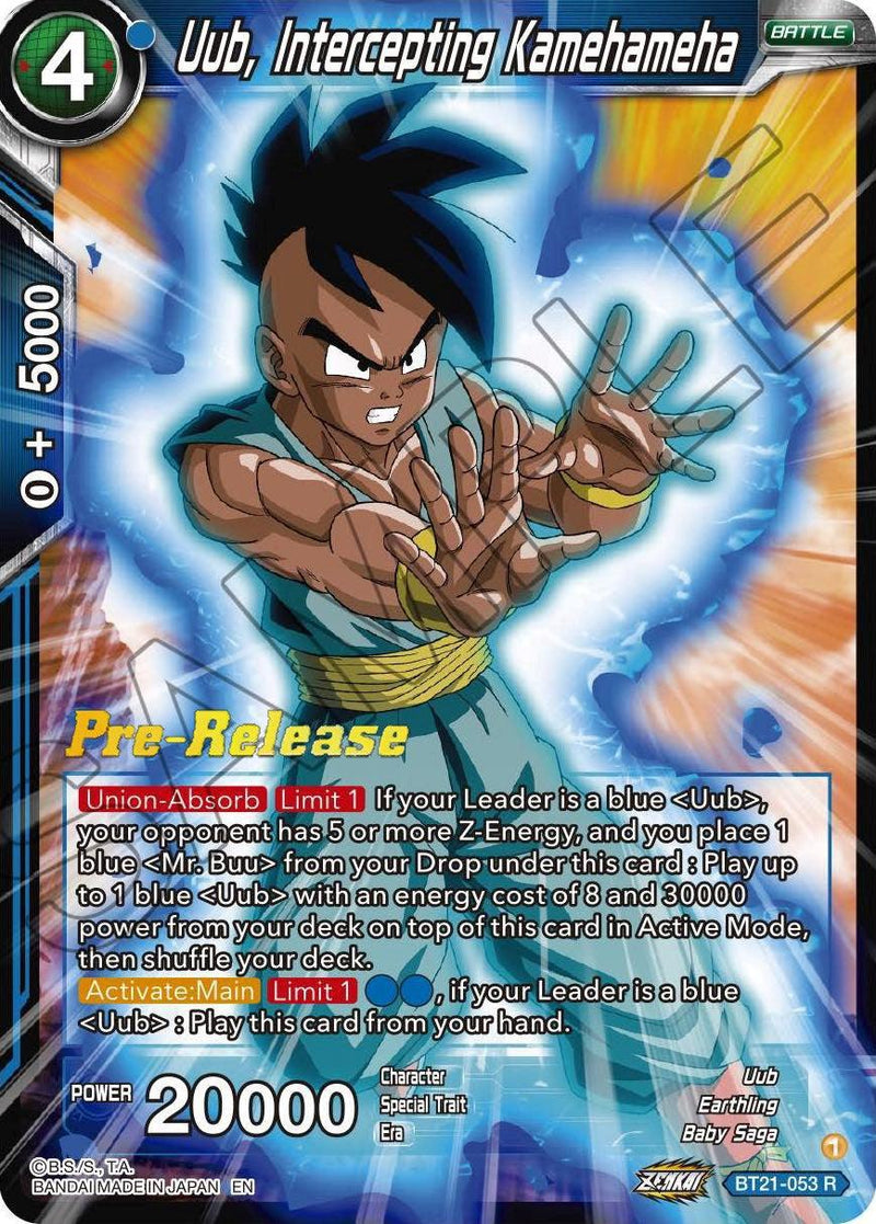 Uub, Intercepting Kamehameha (BT21-053) [Wild Resurgence Pre-Release Cards] - POKÉ JEUX