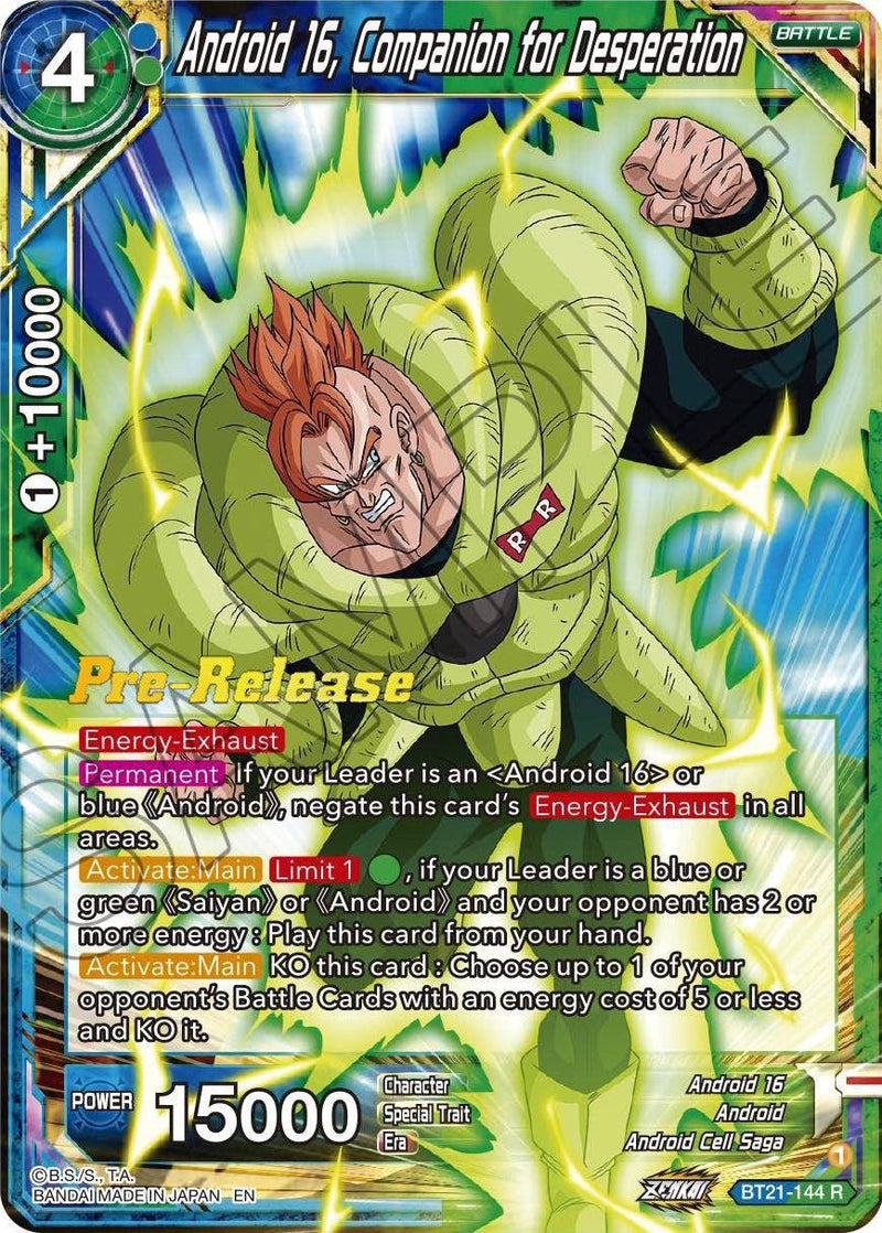 Android 16, Companion for Desperation (BT21-144) [Wild Resurgence Pre-Release Cards] - POKÉ JEUX