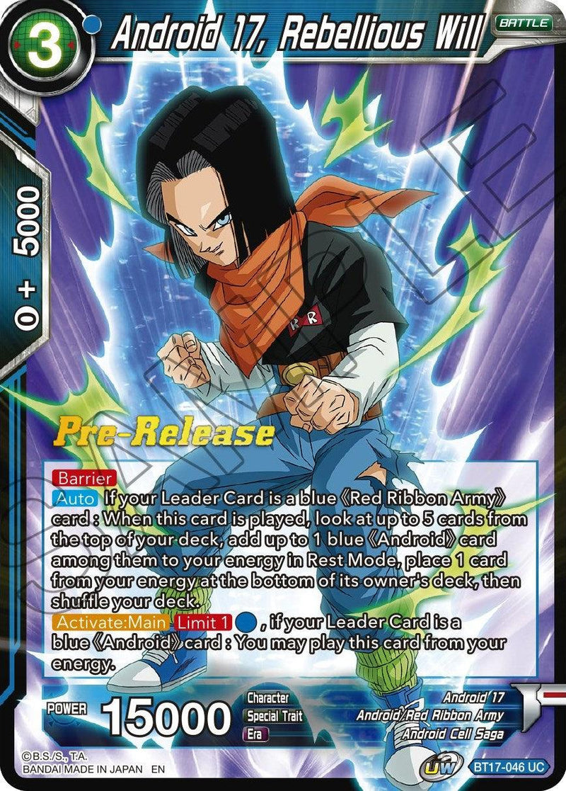 Android 17, Rebellious Will (BT17-046) [Ultimate Squad Prerelease Promos] - POKÉ JEUX