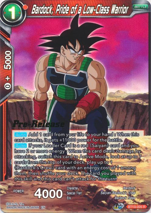 Bardock, Pride of a Low-Class Warrior (BT13-005) [Supreme Rivalry Prerelease Promos] - POKÉ JEUX