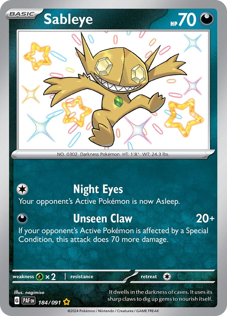 Sableye (184/091) [Scarlet & Violet: Paldean Fates]