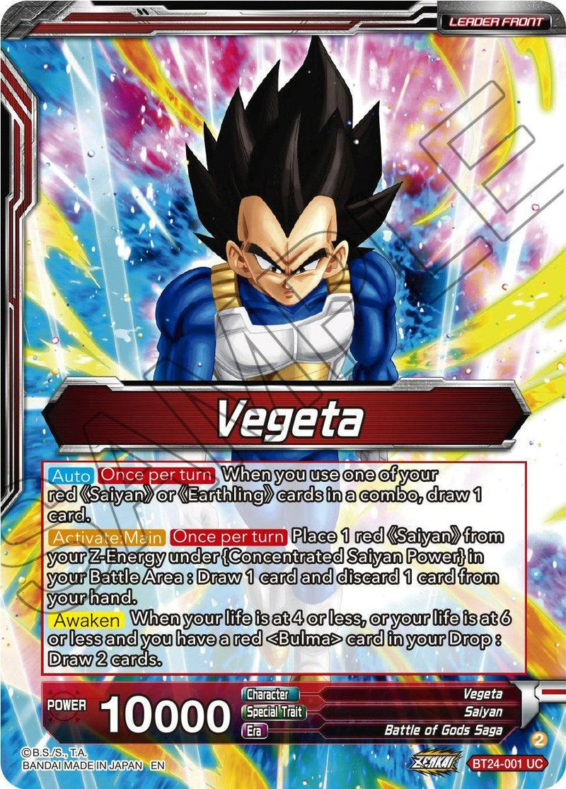 Vegeta // Vegeta, Awakened Feelings (BT24-001) [Beyond Generations] - POKÉ JEUX