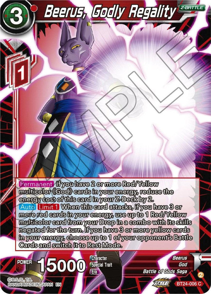 Beerus, Godly Regality (BT24-006) [Beyond Generations] - POKÉ JEUX