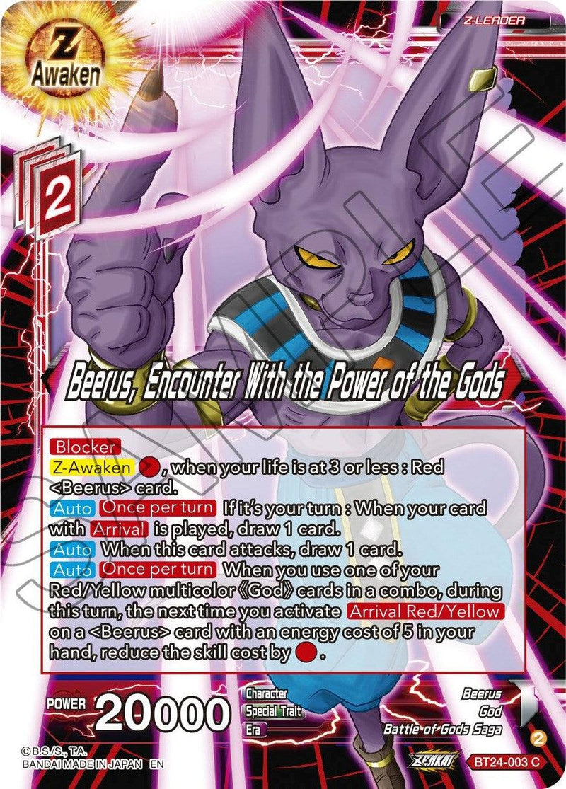 Beerus, Encounter With the Power of the Gods (BT24-003) [Beyond Generations] - POKÉ JEUX