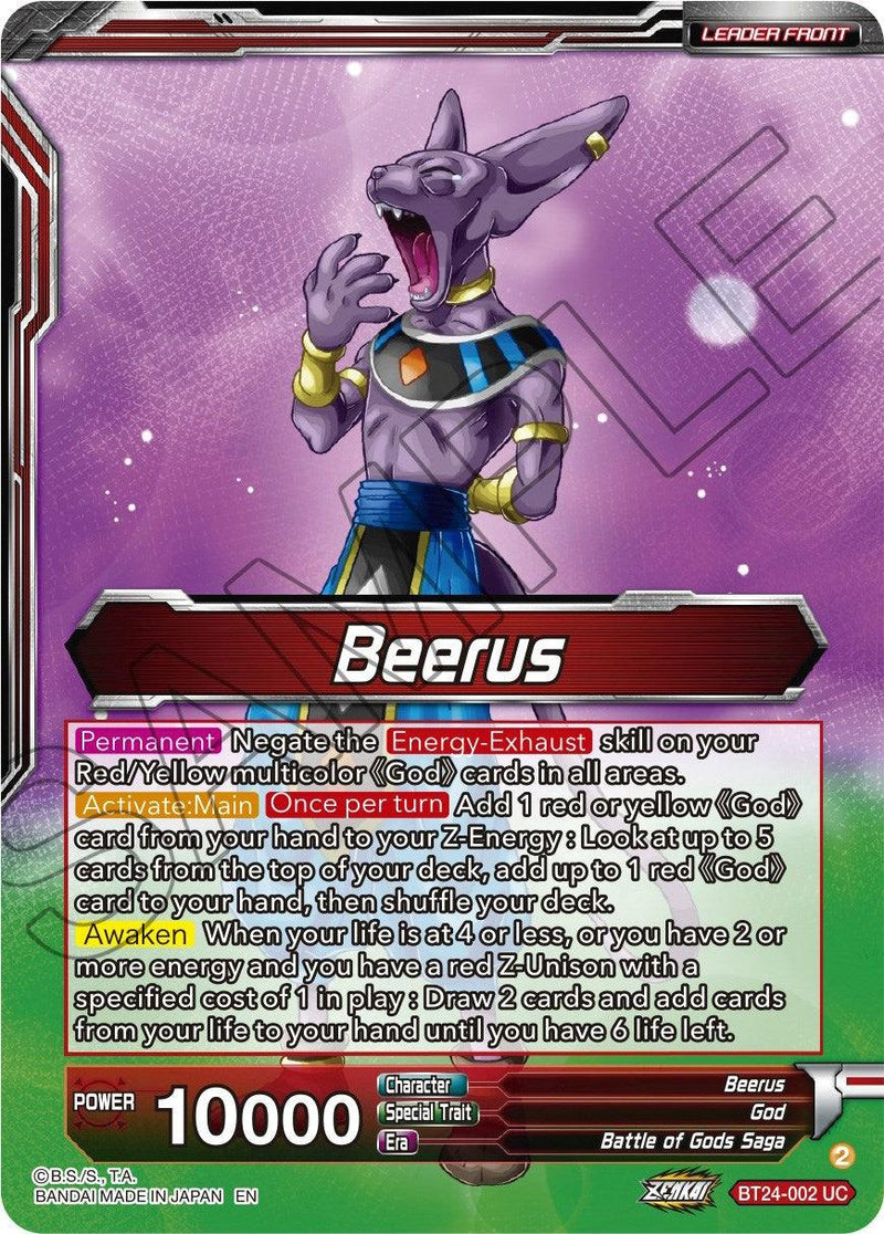 Beerus // Beerus, Pursuing the Power of the Gods (BT24-002) [Beyond Generations] - POKÉ JEUX