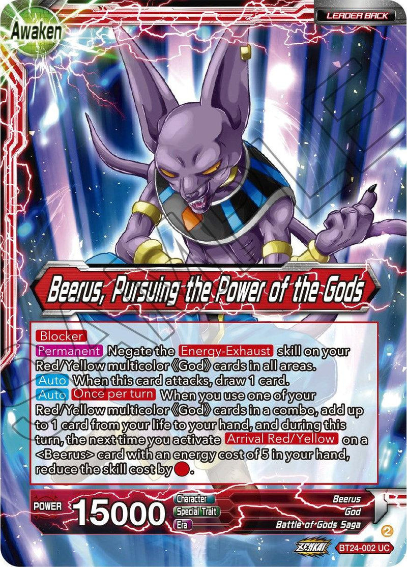 Beerus // Beerus, Pursuing the Power of the Gods (BT24-002) [Beyond Generations] - POKÉ JEUX