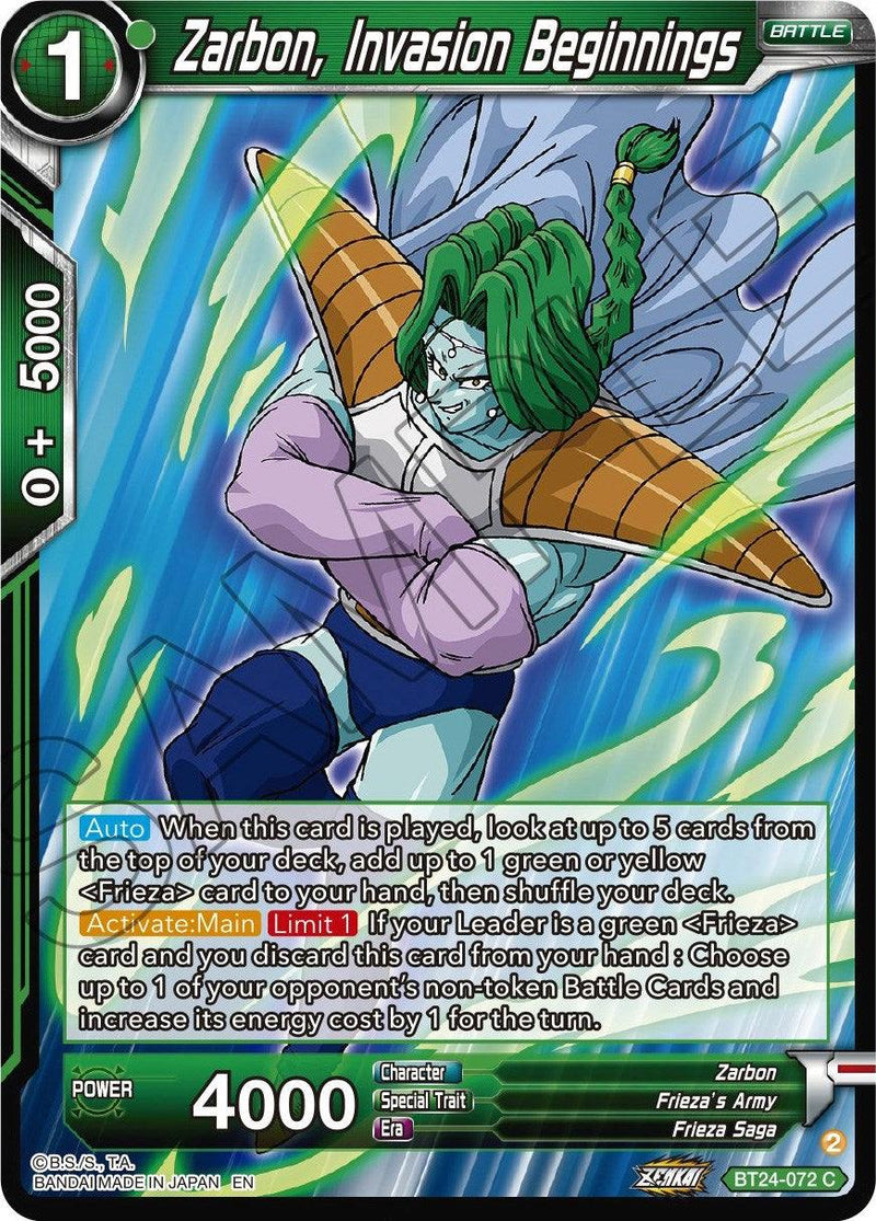 Zarbon, Invasion Beginnings (BT24-072) [Beyond Generations] - POKÉ JEUX