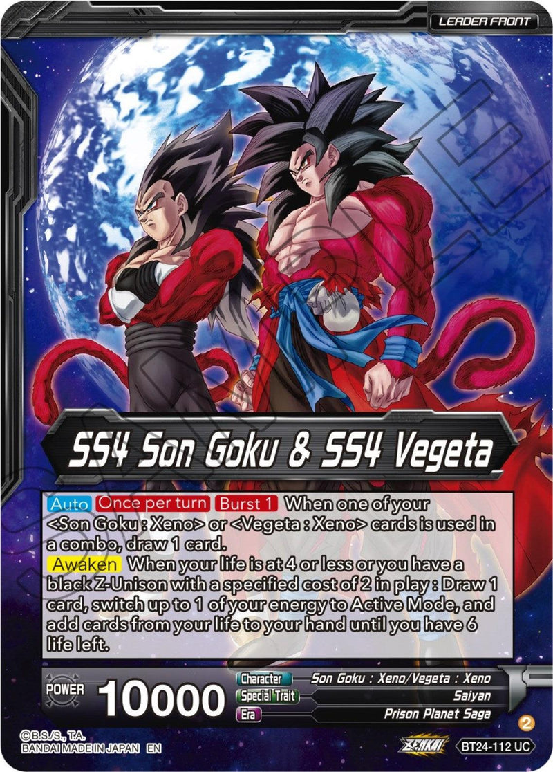 SS4 Son Goku & SS4 Vegeta // SS4 Vegito, Sparking Potara Warrior (BT24-112) [Beyond Generations Prerelease Promos] - POKÉ JEUX