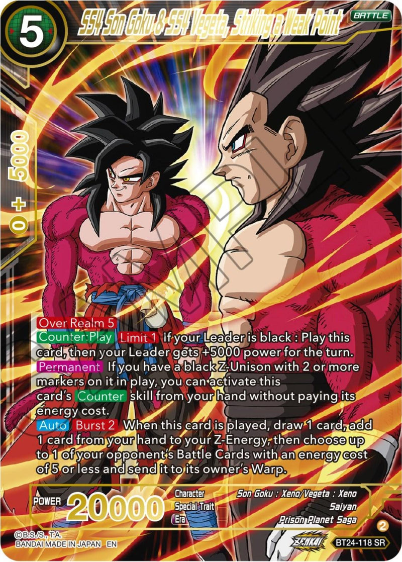 SS4 Son Goku & SS4 Vegeta, Striking a Weak Point (BT24-118) [Beyond Generations] - POKÉ JEUX