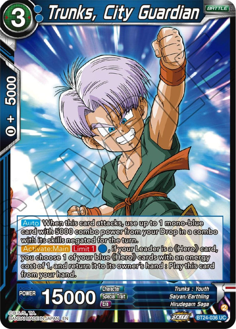 Trunks, City Guardian (BT24-036) [Beyond Generations] - POKÉ JEUX