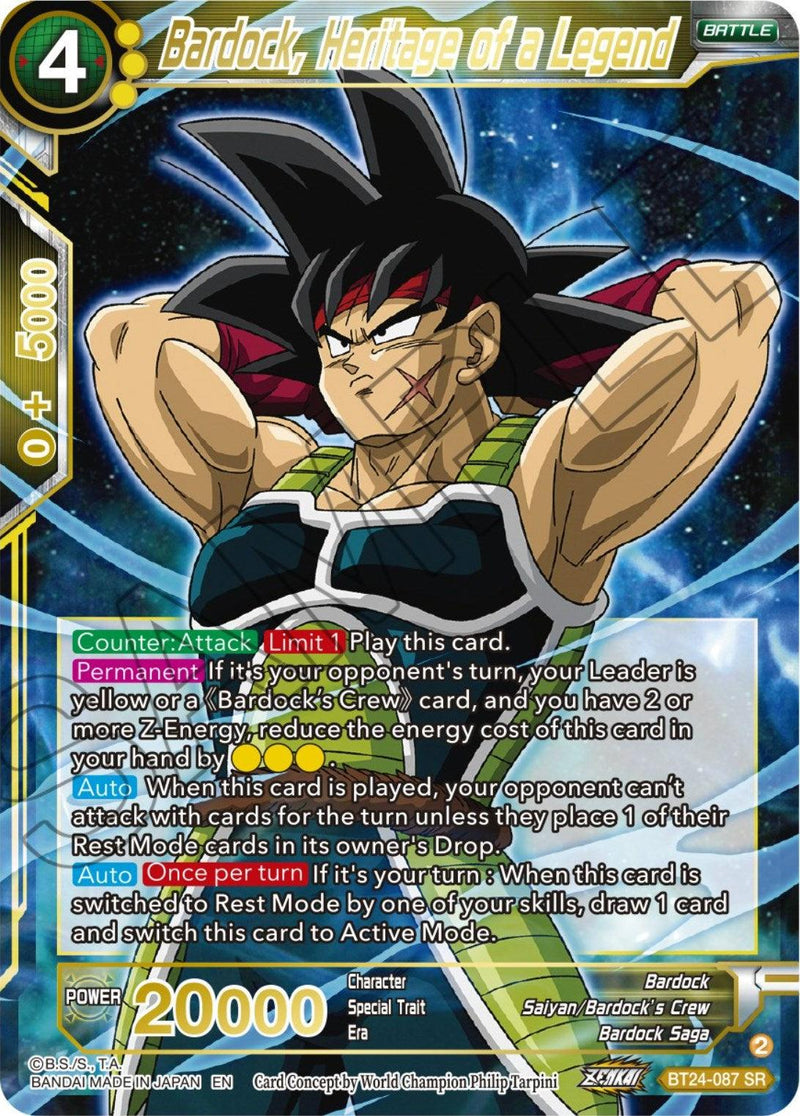 Bardock, Heritage of a Legend (BT24-087) [Beyond Generations] - POKÉ JEUX