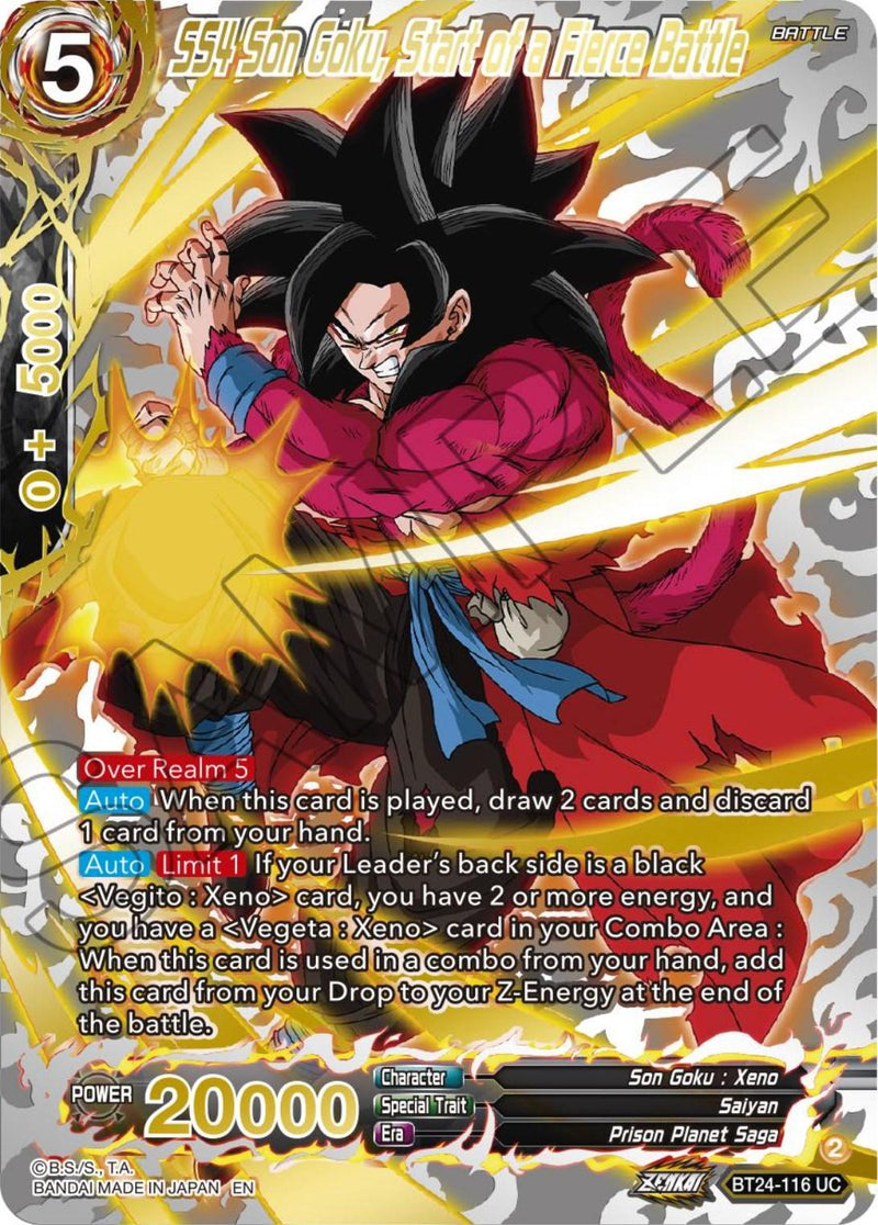 SS4 Son Goku, Start of a Fierce Battle (Collector Booster) (BT24-116) [Beyond Generations] - POKÉ JEUX