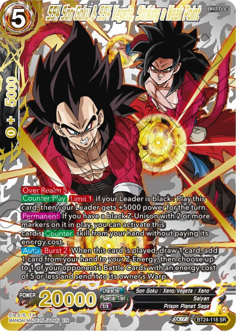 SS4 Son Goku & SS4 Vegeta, Striking a Weak Point (Collector Booster) (BT24-118) [Beyond Generations] - POKÉ JEUX