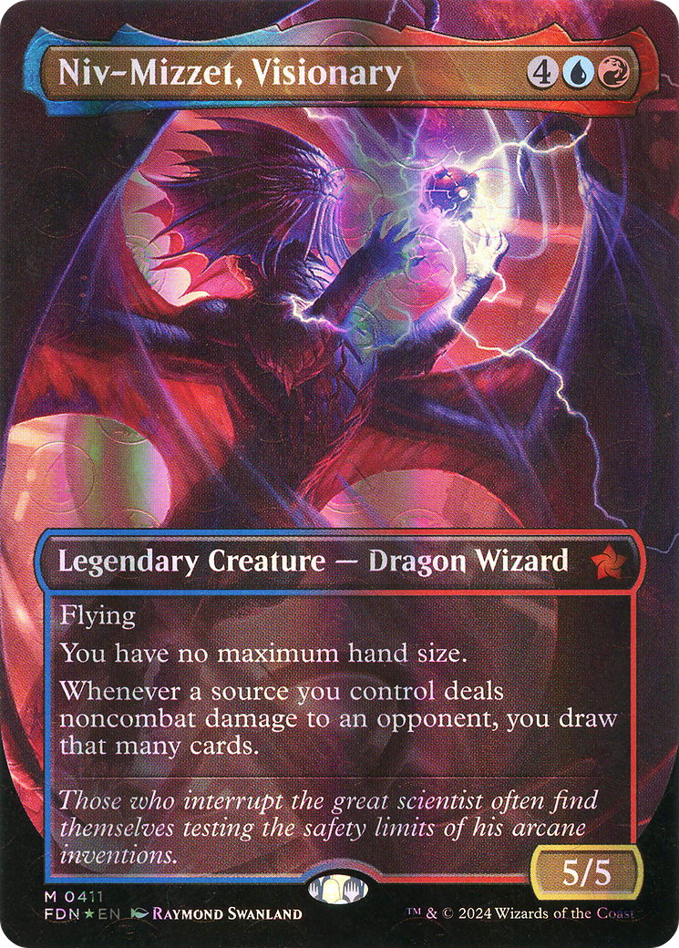 Niv-Mizzet, Visionary (Borderless) (Mana Foil) [Foundations]