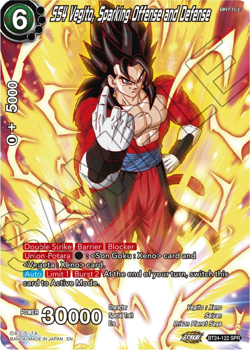 SS4 Vegito, Sparking Offense and Defense (SPR) (BT24-122) [Beyond Generations] - POKÉ JEUX