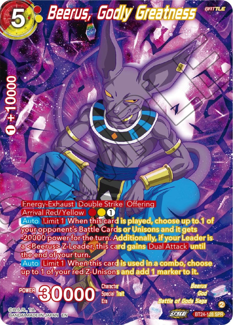 Beerus, Godly Greatness (SPR) (BT24-128) [Beyond Generations] - POKÉ JEUX