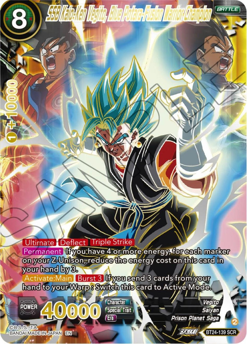 SSB Kaio-Ken Vegito, Blue Potara-Fusion Warrior Champion (Collector Booster) (BT24-139) [Beyond Generations] - POKÉ JEUX